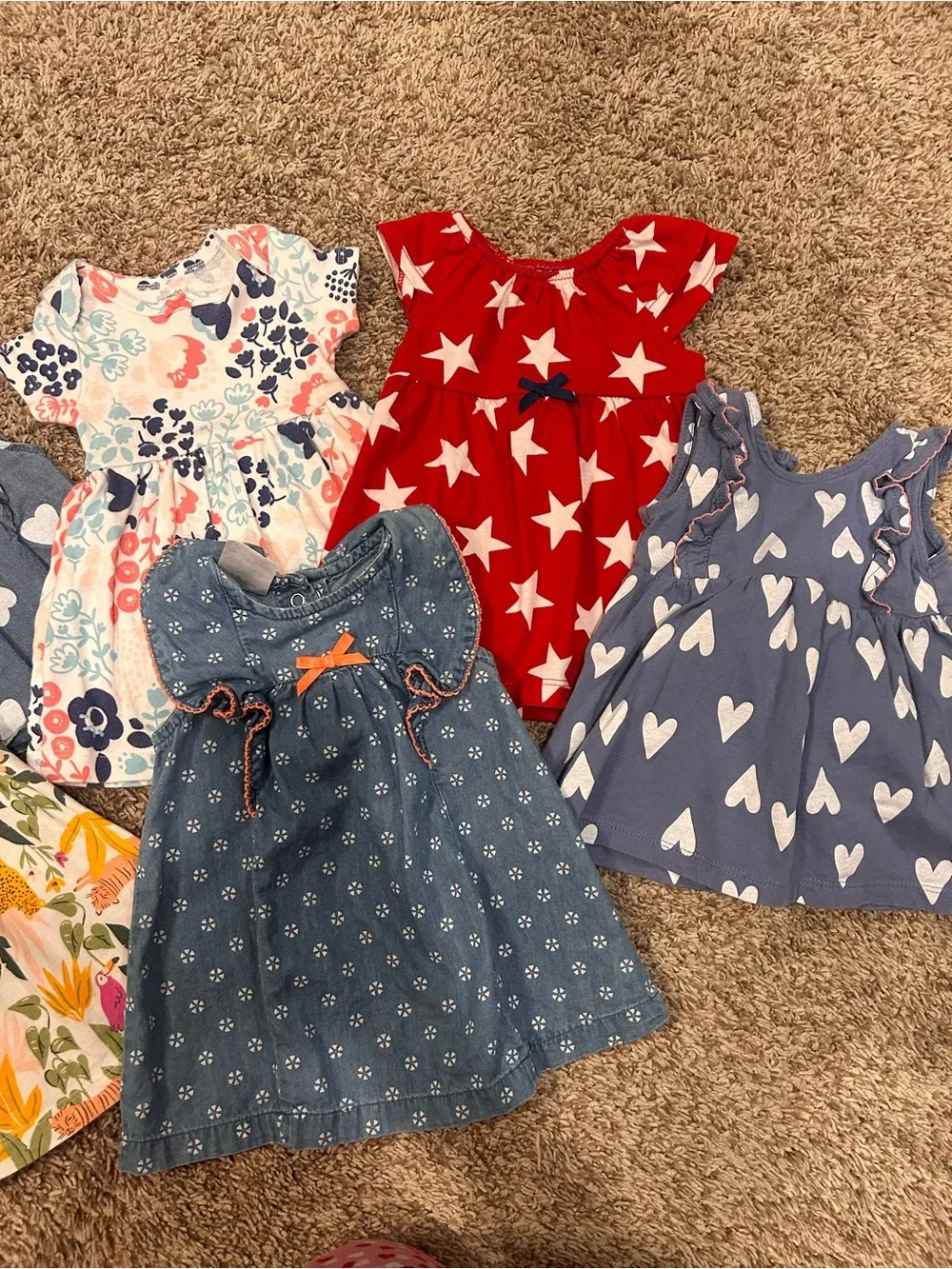 Girls Mixed Dress and Top Bundle 0-3 month girls clothing lot of 7